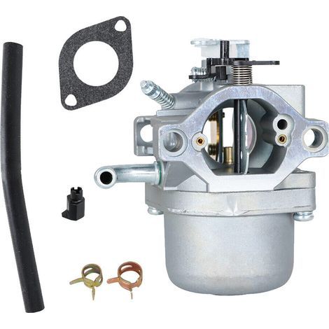 Carburador para cortacésped 590399. Carburador compatible con Briggs & Stratton 590399 796077. Compatible con Nikki 799245 para 21A707 21A977. Incluye junta y línea de combustible.