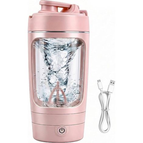 Batidora eléctrica de proteínas de 630 ml，1200 mAh，9000 revoluciones por minuto，apta para batidos de proteínas y bebidas lácteas (rosa) (1/5)