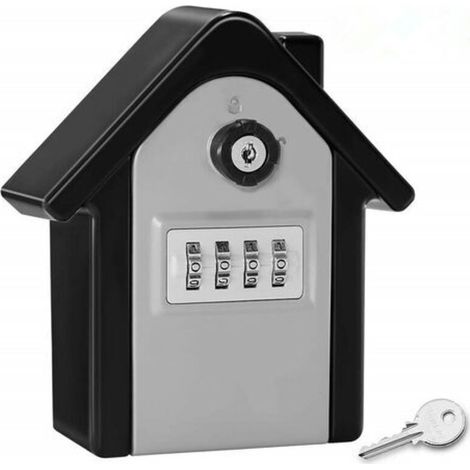 Boite a Cle Securisee Mural Boite a Clé avec Code Numérique & Clés d'urgence, Grand Key Safe Box Format XL Coffre a Clef Extérieur pour Maison, Bureau, Usine, Garages (Argent)