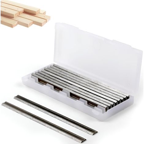 Planing Knife Set of 10 82mm Electric Planer Knife HSS Kit 82 x 0.5 x 1.2 mm Reversible Blade Suitable for Planer Hand Planer Woodworking Machine (1/5)