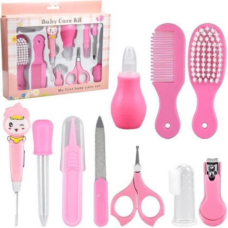 Trousse de soin pour bébé (Rose, 10 Accessoires) (1/4)