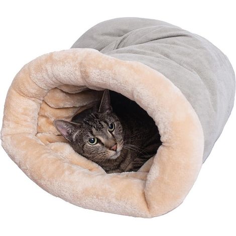 Panier pour chat - Chaleur hivernale - Sac de transport pour animaux - Convient à toutes les saisons - 65 x 48 cm - Gris (1/5)