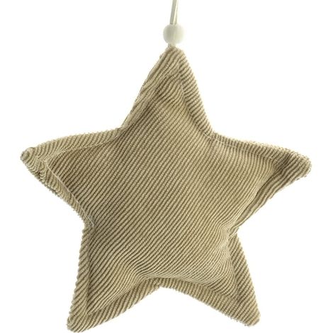 Weihnachstdeko Stern Beige aus Cordstoff Ø 12 cm - Polyester