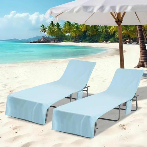 Sonnenliege-Tücher 2 pcs Blau 210 x 75 cm