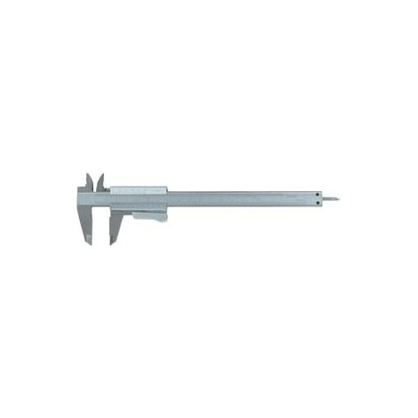CALIBRO CINQUANTESIMALE MONOBLOCCO CURSORE BLOCCAGGIO AUTOMATICO  lettura utile mm.150, dimensioni mm.230x75x7h.    ALTE