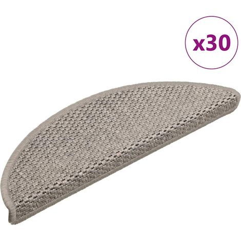 Stufenmatten Selbstklebend Sisal-Optik 30Stk. 56x17x3cm Silbern