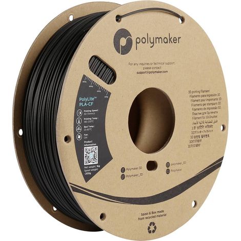 Filamento Polymaker PolyLite PLA-CF Nero 1,75 mm 1 kg
