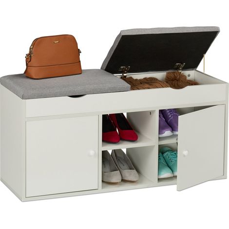Schuhbank mit Stauraum und hochklappbarem Sitz