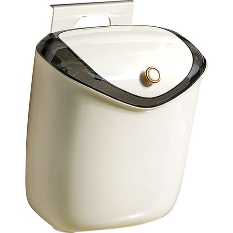 Petite poubelle suspendue murale sans perçage pour la cuisine, composteur avec couvercle, pour comptoir, sous évier, salle de bain, salon, L