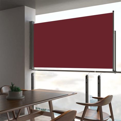 Auvent latéral Store Banne Solaire abri Marquise Brise-soleil rétractable de patio 160x300 cm Rouge LKOWF93237 (1/5)