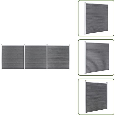 Recinzione in legno plastica - vidaXL Pannello di Recinzione in WPC 526x186 cm Grigio - Recinzione in alluminio