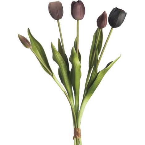 Bouquet de tulipes de 5 tulipes d'art Mauve - Real Touch Tulip Bundle x5 (1/2)