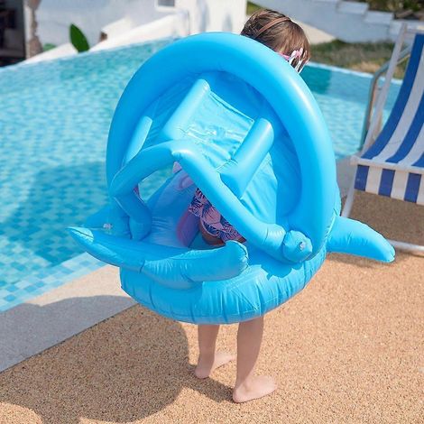 Bouée gonflable pour enfants avec pare-soleil, bouée requin portable et mignonne (1/5)