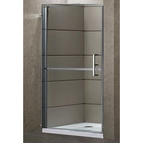 Box Doccia Nicchia 6 mm Anta Battente 70 80 90 100 Porta Parete Cristallo Vetro - Misura Box Nicchia 70 (1/4)