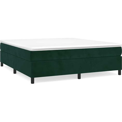 Maison Exclusive - Giroletto a Molle con Materasso Verde Scuro 180x200 cm Velluto (1/5)