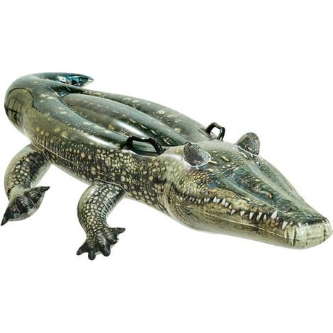 Bouée gonflable crocodile pour piscine, 170 x 86 cm, matelas de natation pour enfants avec poignées, durable (1/5)