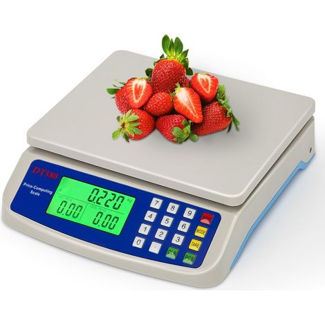 Balance de cuisine électronique 30 kg Balance alimentaire numérique avec écran LCD inclus adaptateur secteur 6 V (Size : 30kg/1g)
