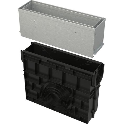 Alcadrain AVZ101R-R122R Servicebox für Schlitzrinne, asymmetrisch, 160 mm, verzinkt (1/4)