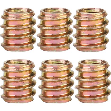 Écrous droits à dents intérieures et extérieures en fer, assortiment de meubles, écrous à insérer filetés (M812, 50 pièces) (1/5)