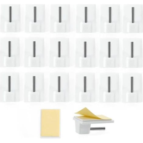 Gardinenhaken – Markenlos – 20er-Pack – Selbstklebend – Kein Bohren erforderlich – Weiß (1/4)