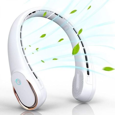 Neck Fan, Portable Fan Strong Wind, Adjustable, 360° Cooling, Super Quiet, No Blade Fan Design, No Hair Twisting, Even Air Volume On Both Sides, Non-Slip Material, Short Charging, Long Use Time (1/4)