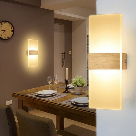 Randaco Aplique LED de 12W Lámpara de pasillo interior Iluminación de pared Lámpara de pared exterior Iluminación de escalera Blanco cálido
