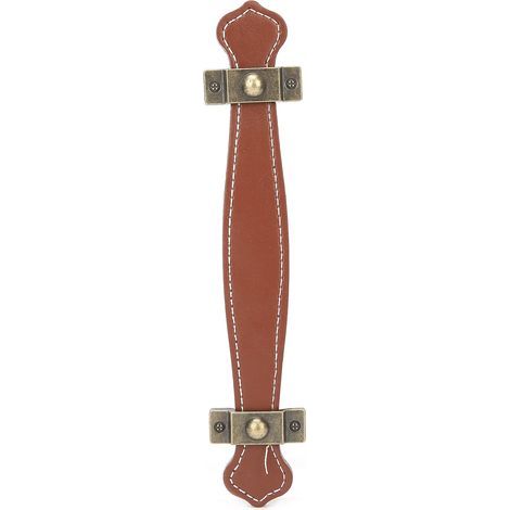 Marhynchus Tiron de Poignée de Porte en Cuir Artificiel Patoir pour Les Armoires avec Matériau Usagère Brun Rougeâtre 1pc. (1/5)