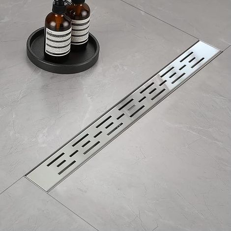 Caniveau Douche Italienne, D'alignement Court Caniveau Douche 100 cm, Caniveau Douche en Acier Inoxydable avec Siphon et Filtre (1/4)