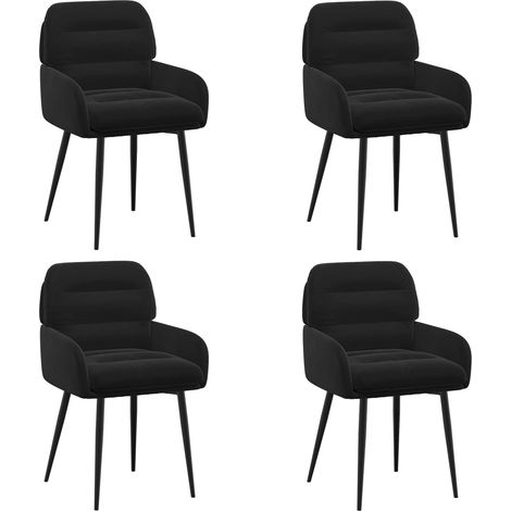 Sillas de comedor 4 uds. Terciopelo Negro 59 x 59,5 x 90 cm vidaXL (1/5)
