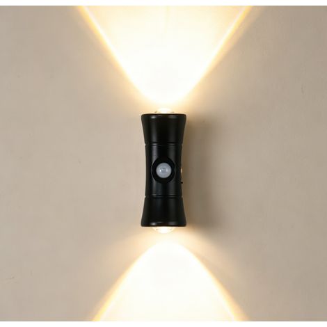 Applique Murale LED Sans Fil Rechargeable avec Détecteur de Mouvement - Fixation Magnétique, Éclairage Haut/Bas 3 Températures de Couleur pour Chambre, Couloir & Escalier - Noir (1/5)