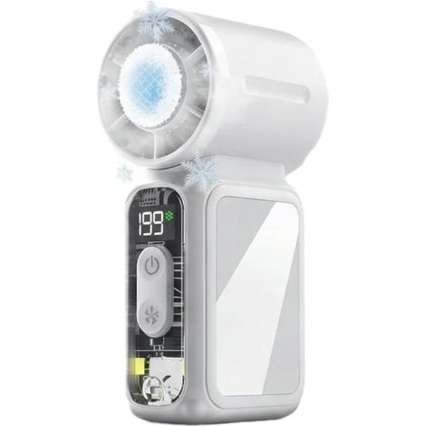Mini Ventilateur Portable à Main,Petit Ventilateur de Poche avec compresse de glace,rechargeable format compact idéal pour voyages, concerts,camping et le maquillage avec miroir intégré