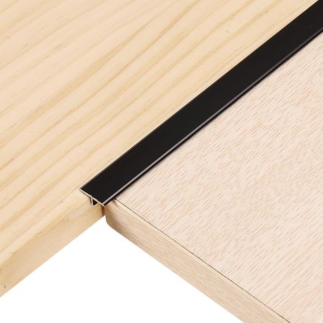 4Pcs 2.9ft x 0.47" Profilés De Transition En T Pour Sol Noir (1/5)