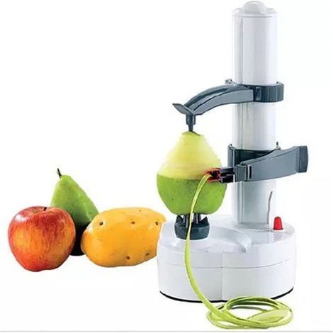 Éplucheur électrique à fruits, éplucheur rotatif en acier inoxydable, épluche les fruits rapidement et facilement. (1/3)