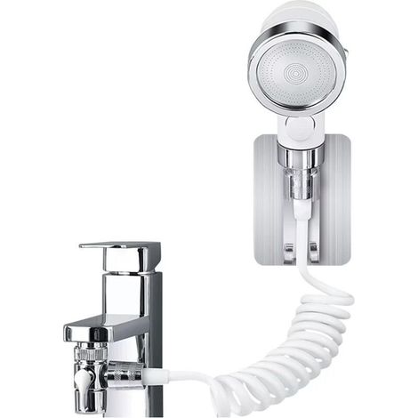 Douchette pour Lavabo Ensemble Pommeau, Douche à Main Dans la Salle de Bain avec Tuyau Télescopique de 1,5m, Extensions de robinets pour Pet Douche se Laver Les Cheveux ou Nettoyer L'évier (1/5)