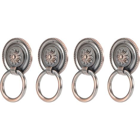 Antike Schranktürgriffe aus Zinklegierung, 4 Stück, Beschläge aus antiker Bronze. (1/4)