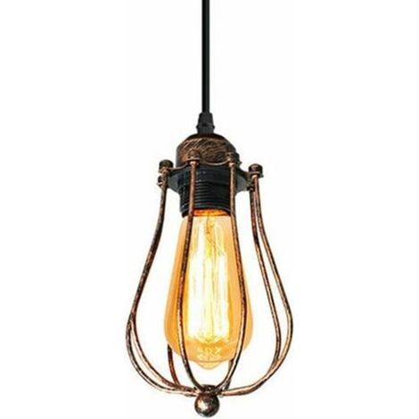 Vintage industriell hänglampa E27 Lights Retro för Cafe House Loft Kök Vardagsrum och Hotell sovrum (Rust) (1/5)