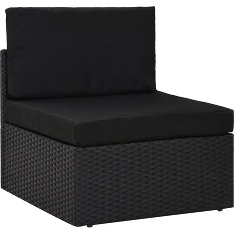 Maison Exclusive - 6-tlg. Garten-Lounge-Set mit Kissen Schwarz Po