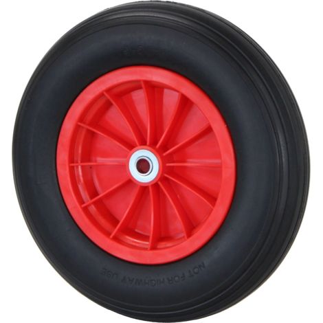 Oypla 14" 3.50-8 Plastic Rim Wheelbarrow Replacement Puncture Proof PU Tyre Wheel (1/5)
