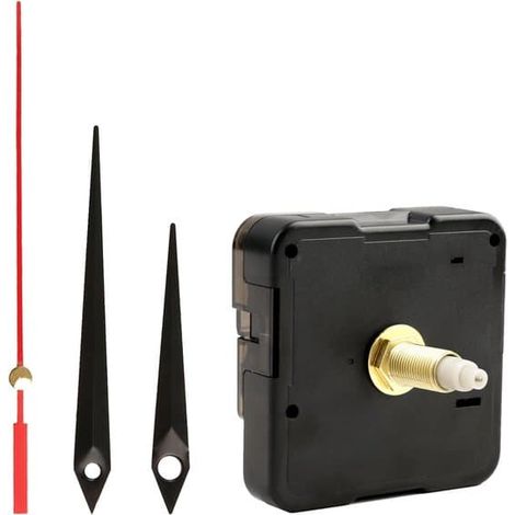 Deux mouvements d'horloge à quartz silencieux avec aiguilles fluorescentes - Kit de réparation d'horloge murale à faire soi-même - Maison/Bureau (1/5)