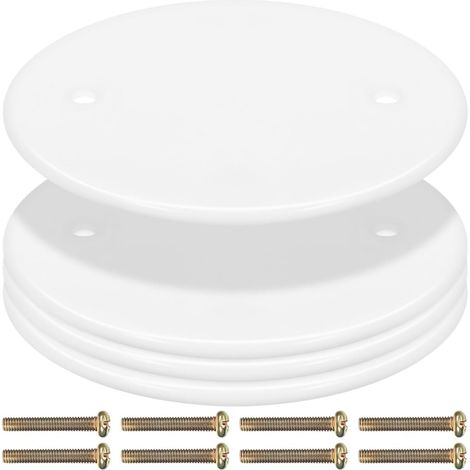 Lot De 4 Cache-Trous Ronds Pour Plafond 11Cm En Plastique Pp Plaques De Recouvrement Plates Pour Boîtes Électriques Pour Finitions De Faux Plafond Et Réparations Murales (1/5)