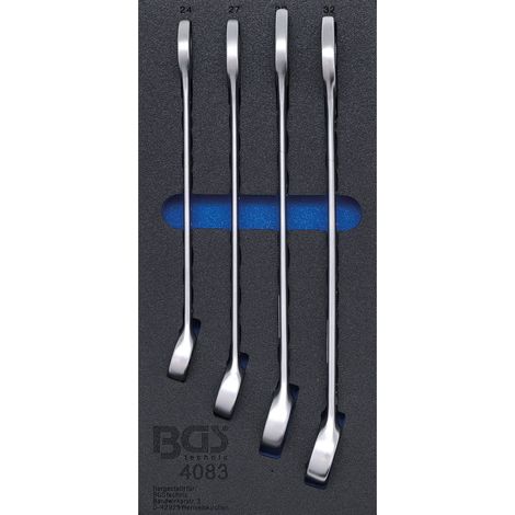 BGS  Carro  de  taller  incrustación  1/3:  Juego  de  llaves  combinadas  SW  24  -  32  mm,  4  piezas  -  4083