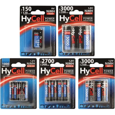 Pile rechargeable NiMH 9V 150 mAh HyCell (1/3)