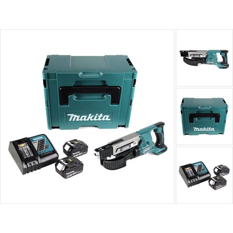Makita DFR 550 RGJ Akku Magazinschrauber 18 V 25 - 55 mm + 2x Akku 6,0 Ah + Ladegerät + Makpac (1/5)