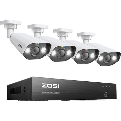 Sistema de videovigilancia, resolución 4K, funciones de detección por IA, NVR de 8 MP, 4 cámaras de 8 MP, ninguna (1/2)