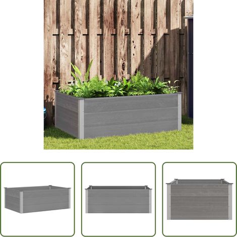 Jardinière - Lit surélevé de jardin WPC 150x100x54 cm Gris (1/5)