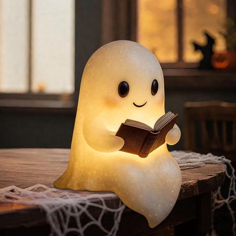 Halloween-Tischlampe mit Geisterfigur, lustige Geisterlampe für Regal und Tisch, stimmungsvolle Halloween-Dekoration für Zuhause, Büro und Partys, originelles Geschenk für Halloween-Fans (1/5)
