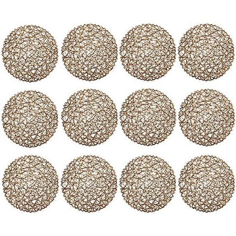 Rond Paper tissé ensembles de table décoratif Rope maille Place tapis pour Dining Party et Wedding Lot de 12 (1/5)