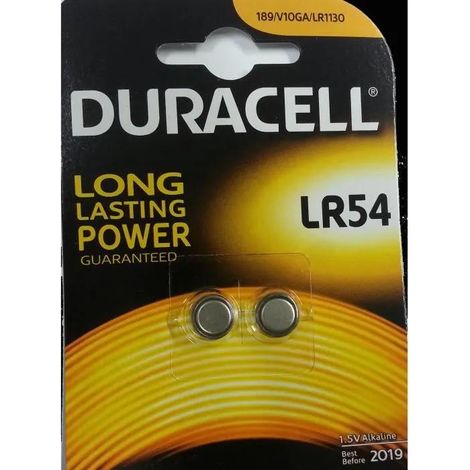 Pile bouton Duracell LR54 tension 15 volts poids 2 kilogrammes
