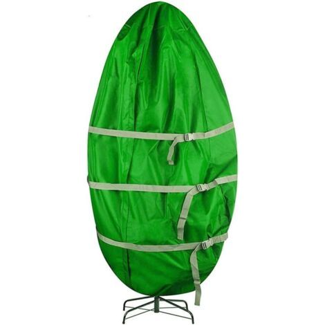 Sac de rangement vertical pour sapin de Noël artificiel, réglable, coupe-vent, anti-pluie et anti-poussière, cordon de serrage, (vert, 76 x 152 cm) (1/5)