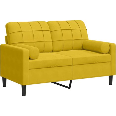 Maison Exclusive - Divano a 2 Posti con Cuscini Giallo 120 cm in Velluto